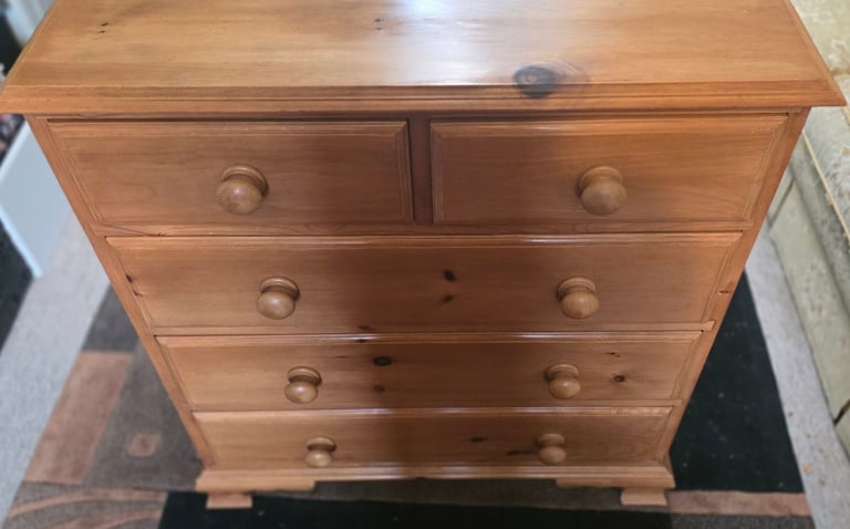 Wax Pine Five Drawer Chest