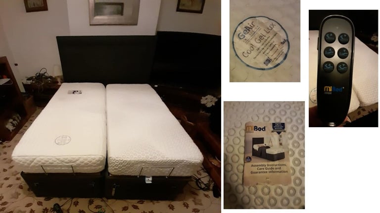 Beautiful motion intelligence electric double bed rise and recline independently remote either side