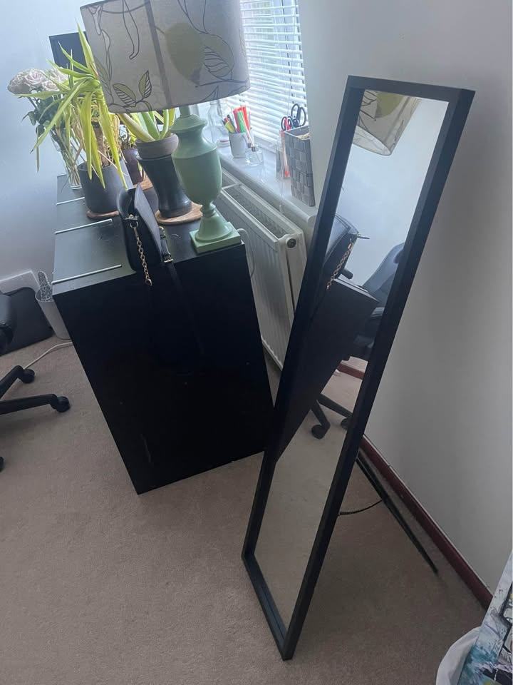 Full-Length Mirror with Black Frame
