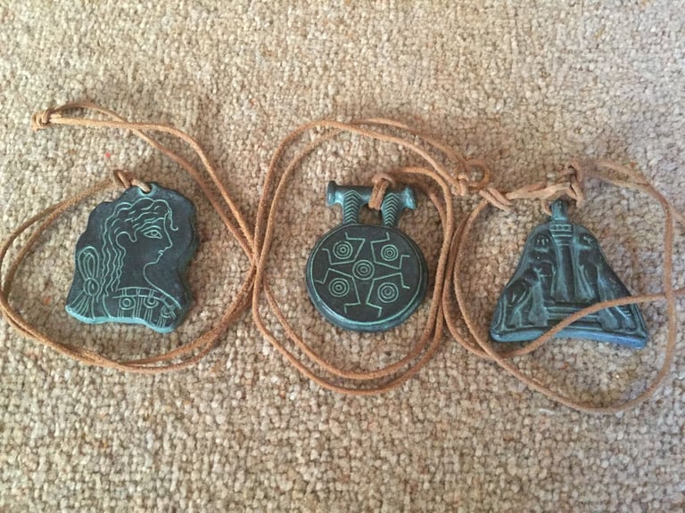 image for Three very unusual ceramic pendants with Minoan (Greek) design