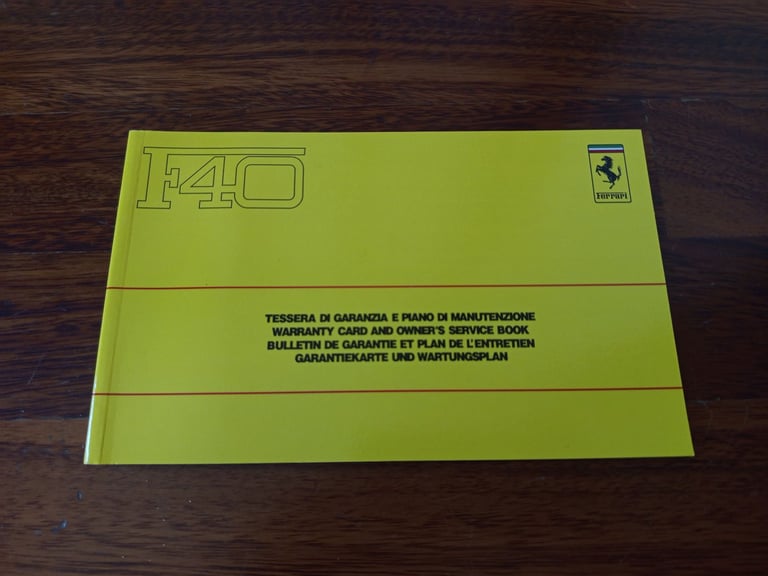 image for Ferrari F40 service manual book