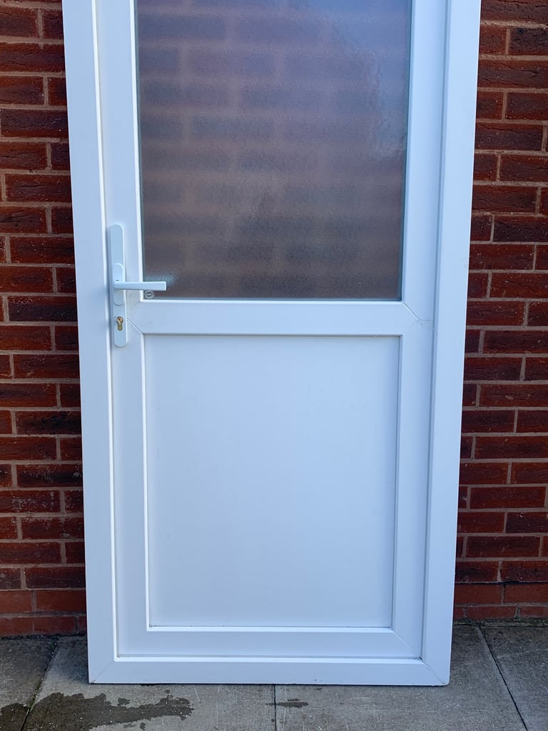 UPVC DOUBLE GLAZED BACK DOOR SIDE DOOR & KEY 92cm WIDE 204cm HIGH Can Deliver