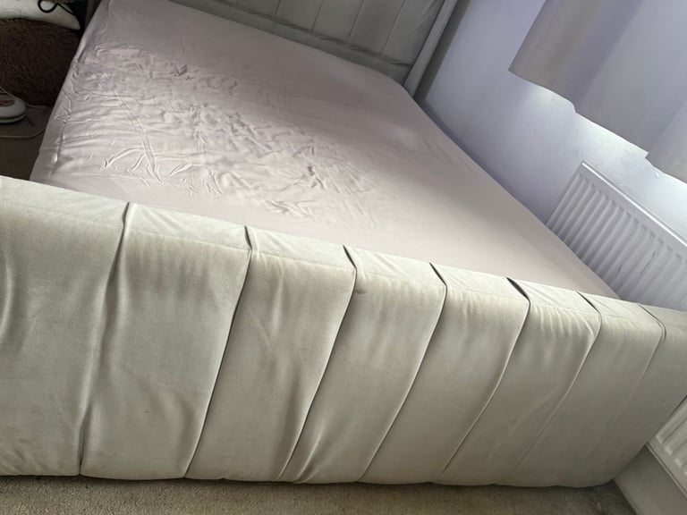 Grey double bed frame 
