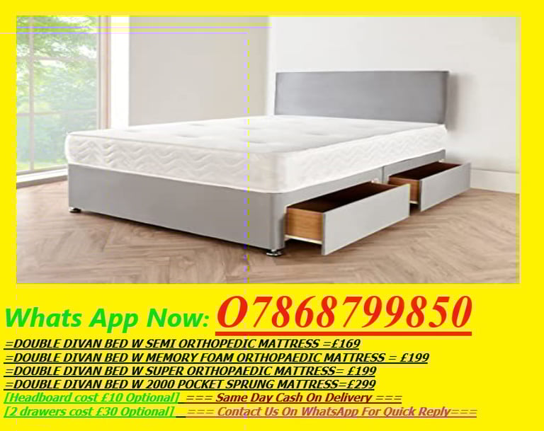 Double/Small Double Divan Bed Bases in Chatteris, Cambridgeshire