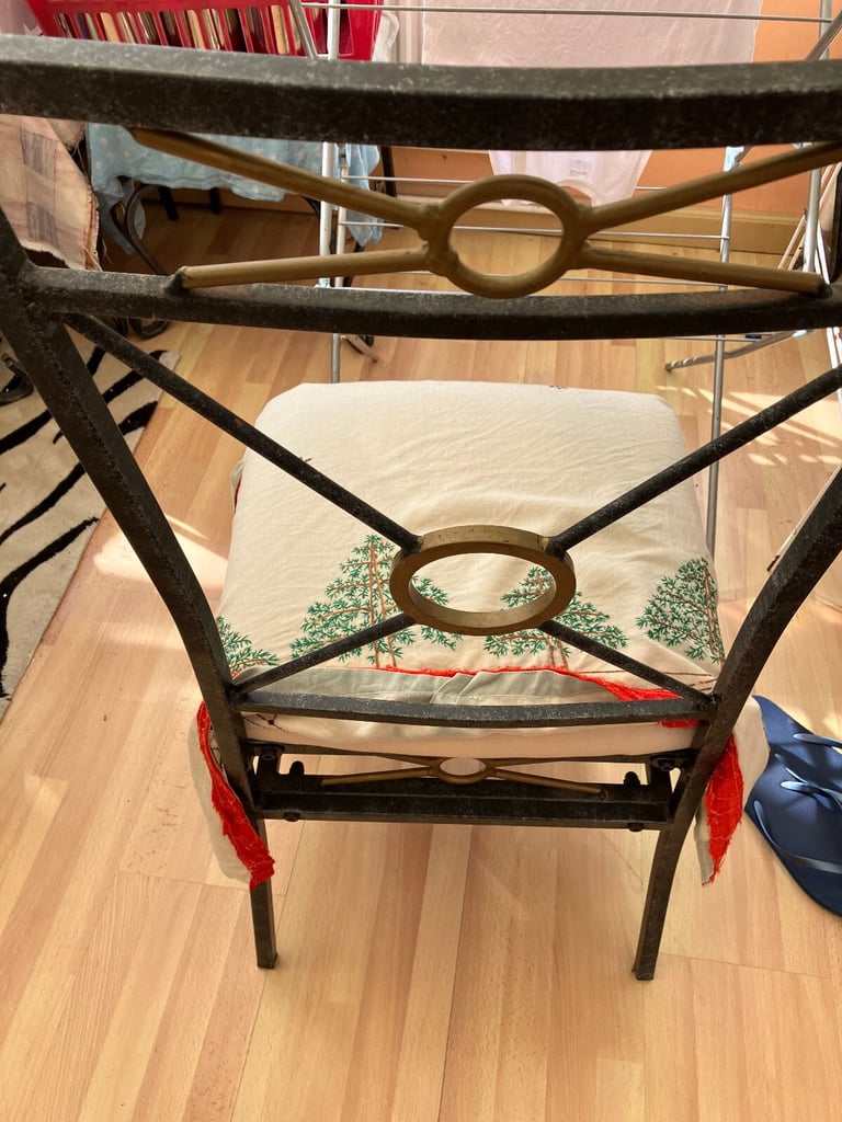 image for 6 Solid Metal Chairs with no Tears, except Marks which can be easily hidden by a cover