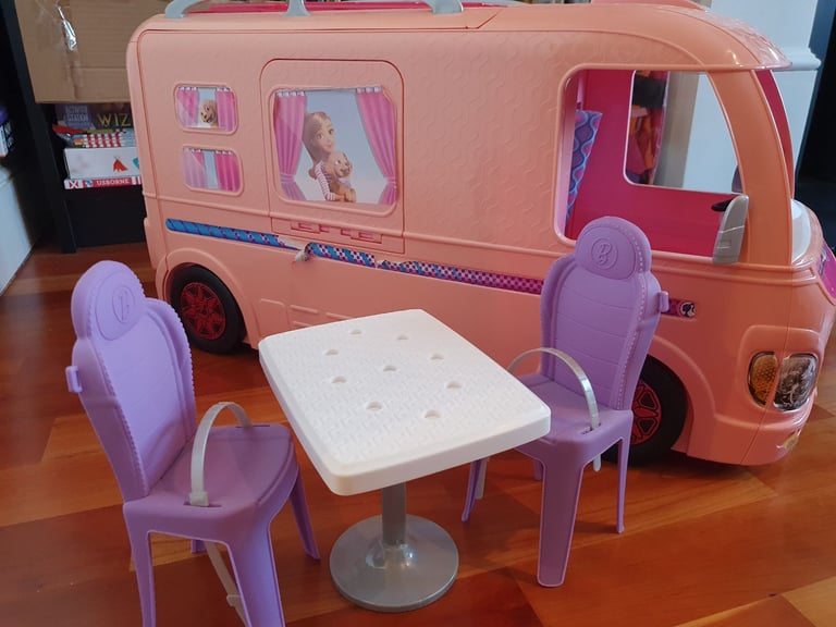 image for Barbie FBR34 Estate Dream Camper Pink Pop Out