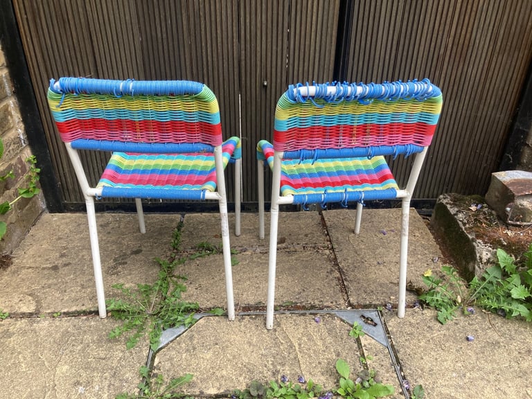 Children’s chairs - matching pair - poor condition but usable
