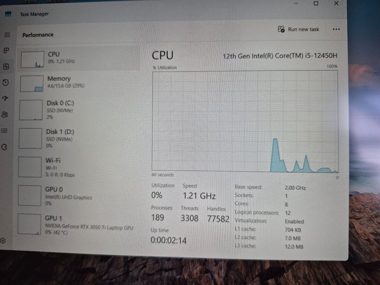 Gaming Laptop Asus TUF Dash F15 15.6" Intel i5-12450H/RTX3050Ti/16GB RAM/512GB SSD/Windows 11