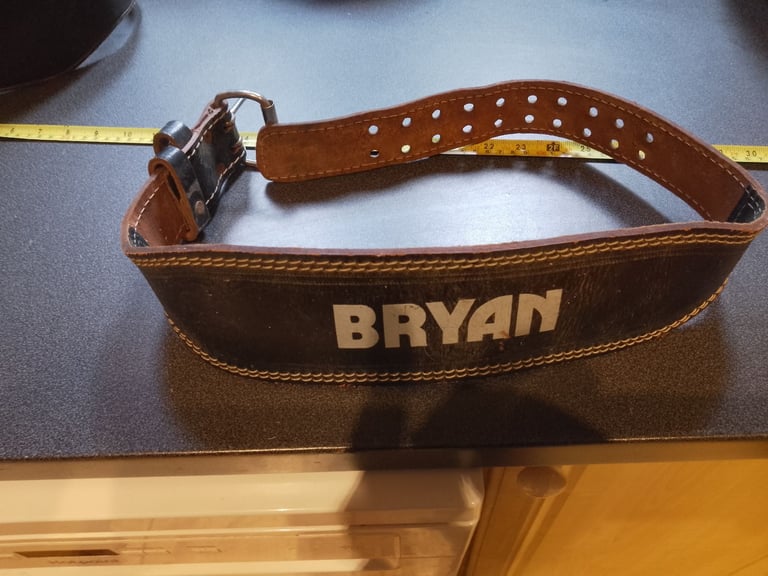 image for Bryant weight lifting black leather belt 