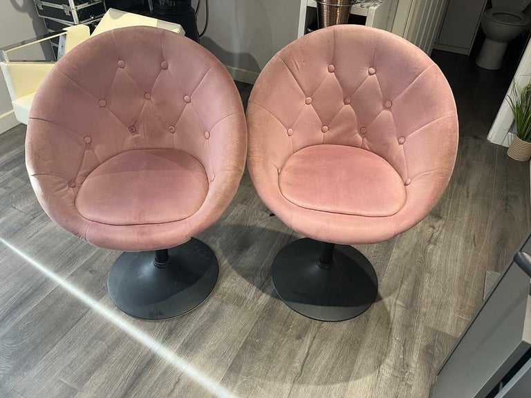 chairs x2 pink velvet 