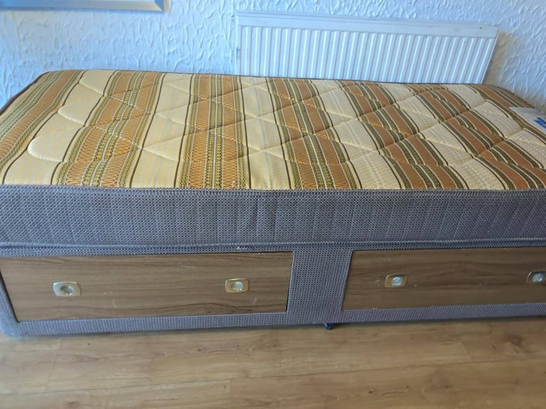 image for Single divan bed and airsprung mattress 