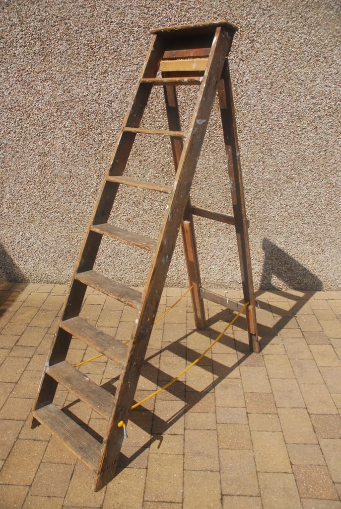Two Traditional Wooden Step Ladders (Prestige, CCM)