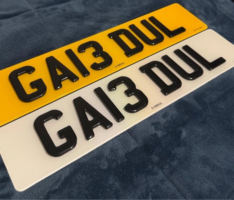 Private Number Plate for Sale – GA13 DUL (G ABDUL)