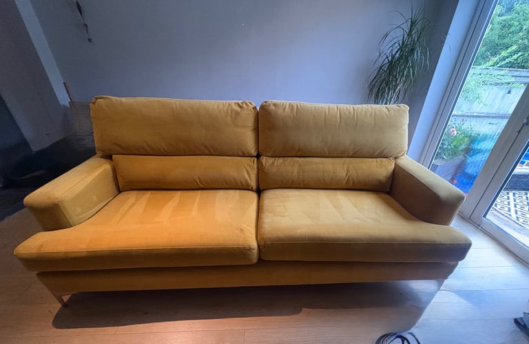 4 seater sofa mustard yellow 