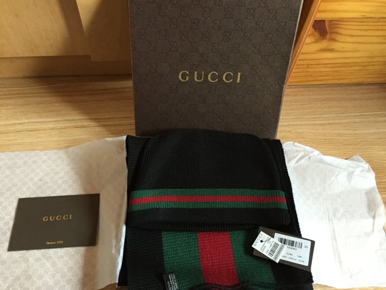 Gucci hat and scarf best sale set womens