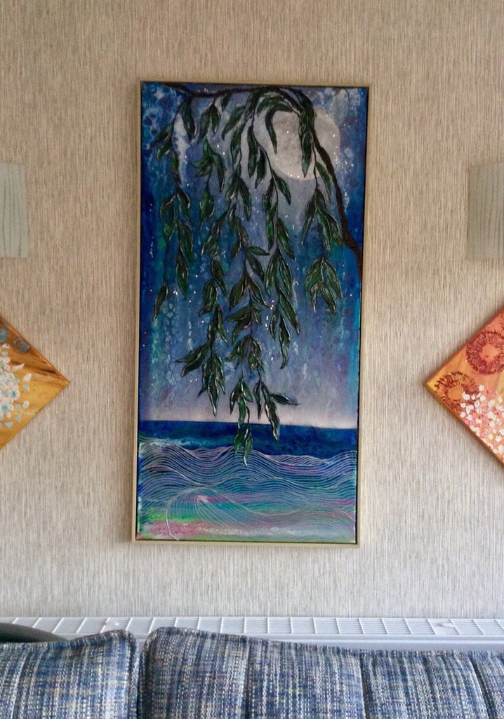 image for Large original acrylic painting with texture. Framed