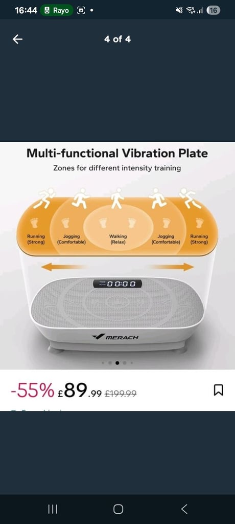 Vibration exercise plate, brand new in colour light grey