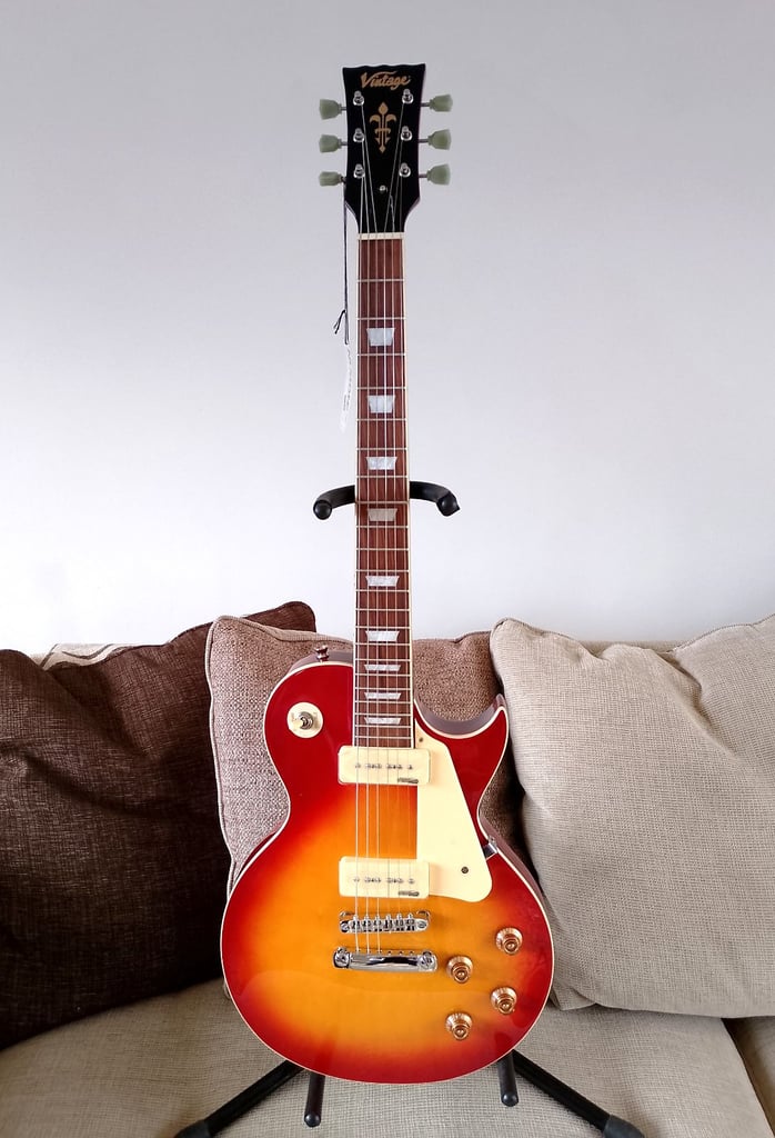 image for New Stunning Cherry Sunburst Vintage V100PCS Les Paul Electric Guitar.