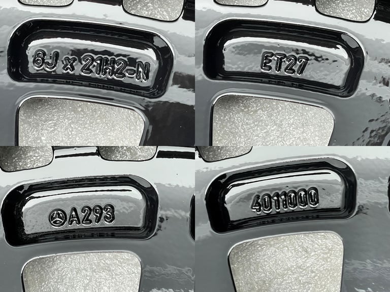 Genuine 21” Mercedes AMG EQC Staggered Alloy Wheels Refurbished Black Polished A2934011000 & 4011100