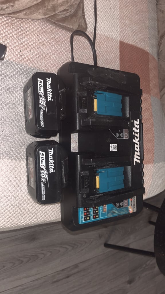 image for Makita batteries and duel charger 