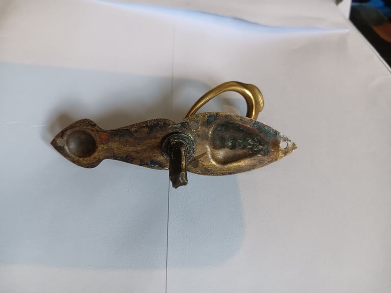 Art Nouveau brass cupboard handle