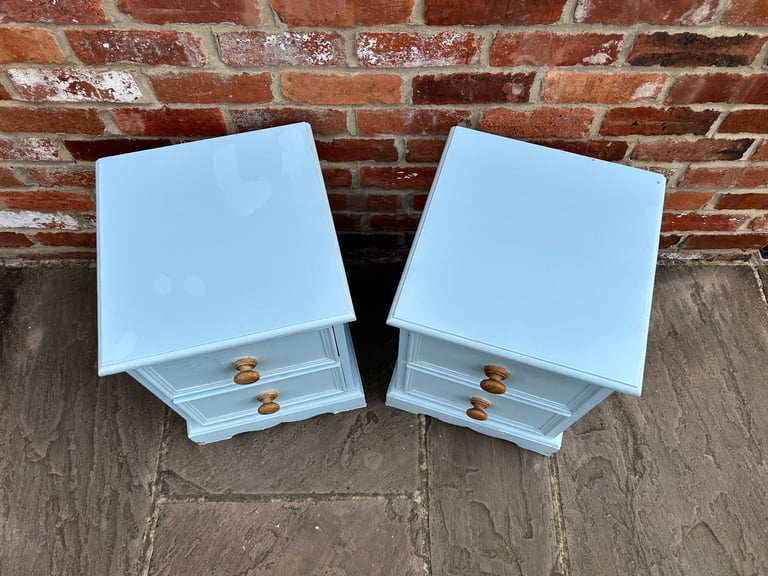 Pair of Solid Pine Bedside Tables for Upcycling Project / Painting - Good Condition 