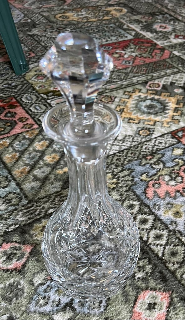 Glass decanter lead crystal new 