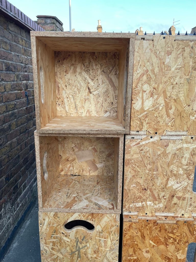 Wooden OSB Storage Cube Box Ior 12" Vinyl LP Records - Used Collect Only Price Per Unit