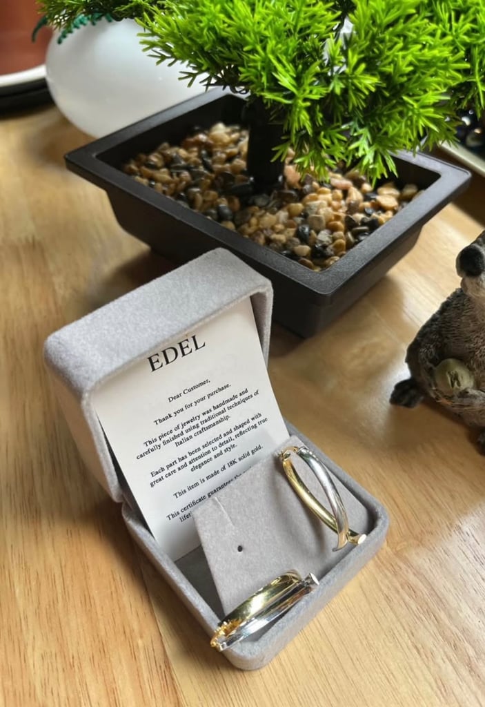 EDEL Earrings rings 18k solid gold, weight 5.10 