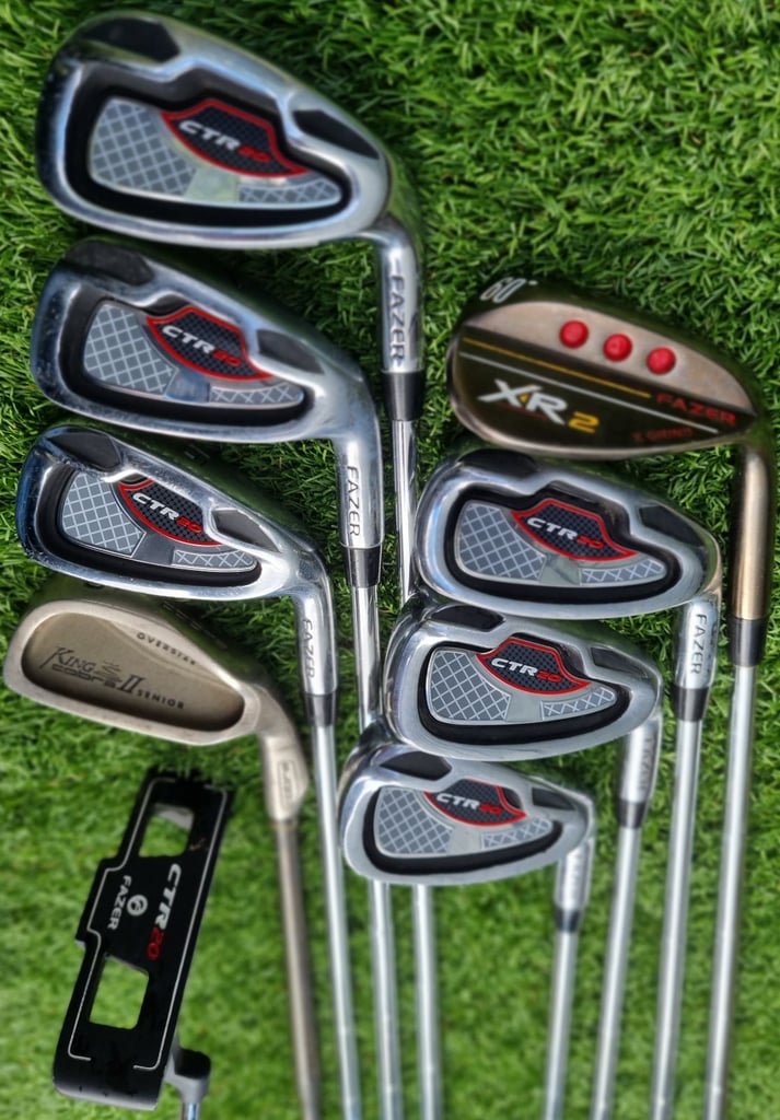 Taylor Made driver & 2x hybrids, Fazer CTR 6-LW & Cobra 5-iron, putter, Callaway stand-bag & MORE