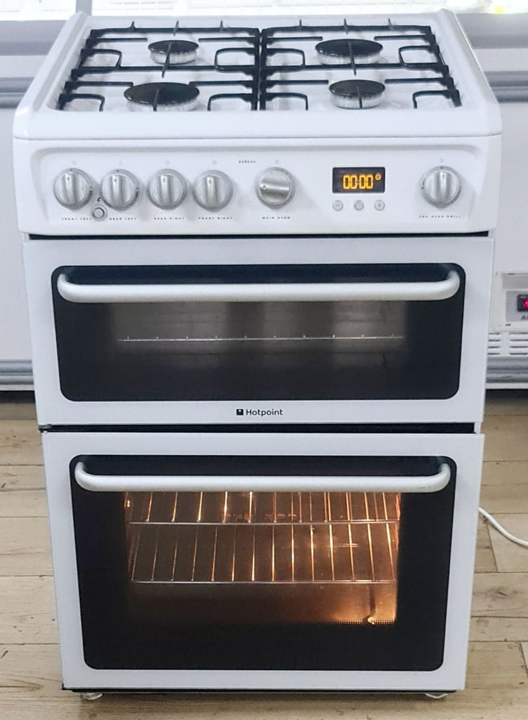 image for 60cm Wide Double Oven Hotpoint Gas Cooker in Excellent Working Condition. 