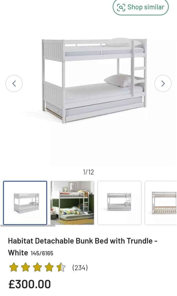 Habitat Detachable Bunk Beds With Trundle