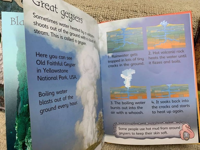 3 KIDS BOOKS - TROLLS - VOLCANOES - FOSSILS (diff. prices)