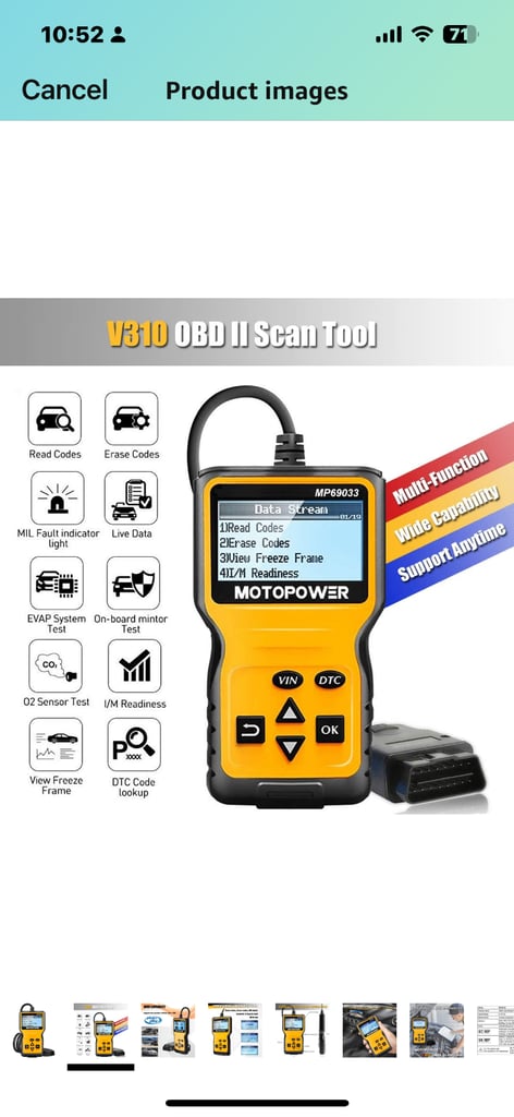 Motor power car scanner 
