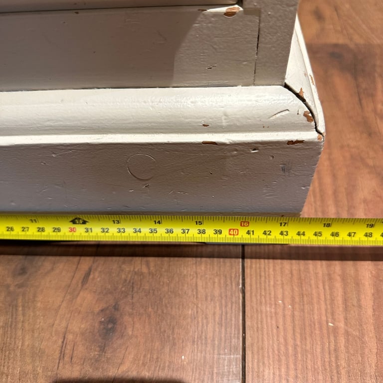 Solid Country Pine Bedside Cabinet Table 3 Dovetail Drawers Cream CHIPPED Paint