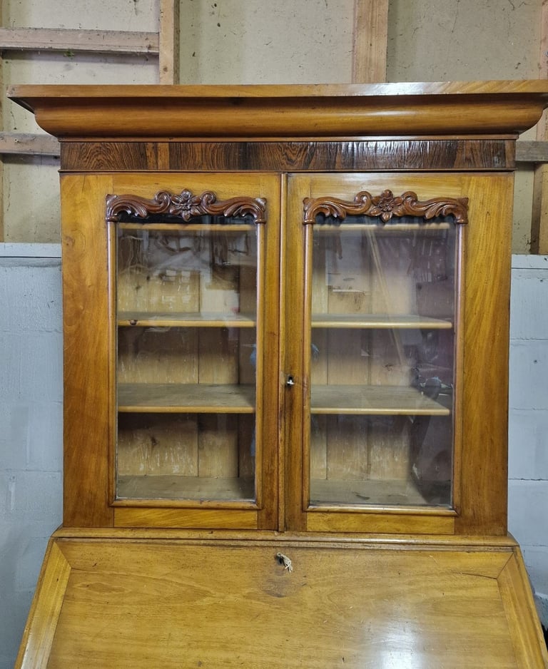 Early Victorian Gothic/Neoclassical Revival Bureau Bookcase – c.1840s