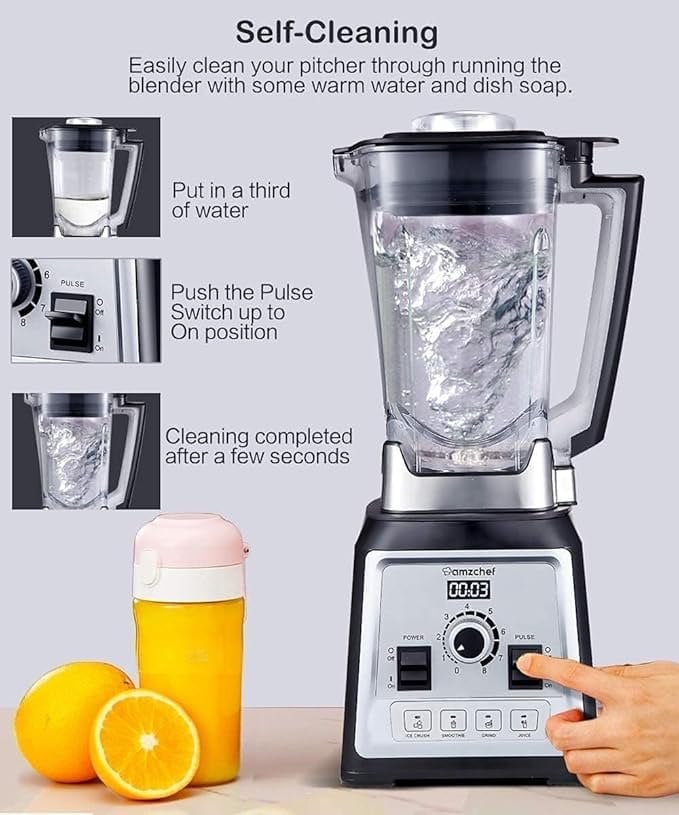 AMZCHEF Blender Smoothie Maker - 2000W Commercial Blender