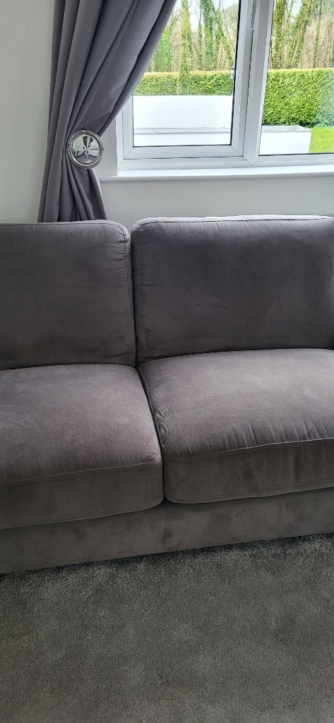 Luxury Designer Grey Textured Velvet 3 seater sofa, Made in Italy, (2 AVAILABLE) New Trend Concepts