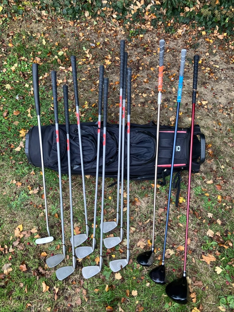 Men’s Golf Clubs King Cobra Driver 3-5 Wood 4-9 Iron Sw Pw Pool Putter Ogio Bag 