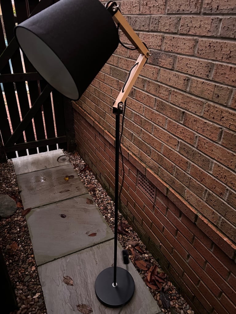 image for Metal and wood scandi floor lamp 