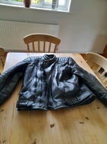 image for Black Motorcycle JTS Leather matching jacket and trousers