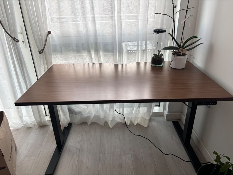 Ergonomic Walnut Standing Desk 80x60 with Memory & Cable Management