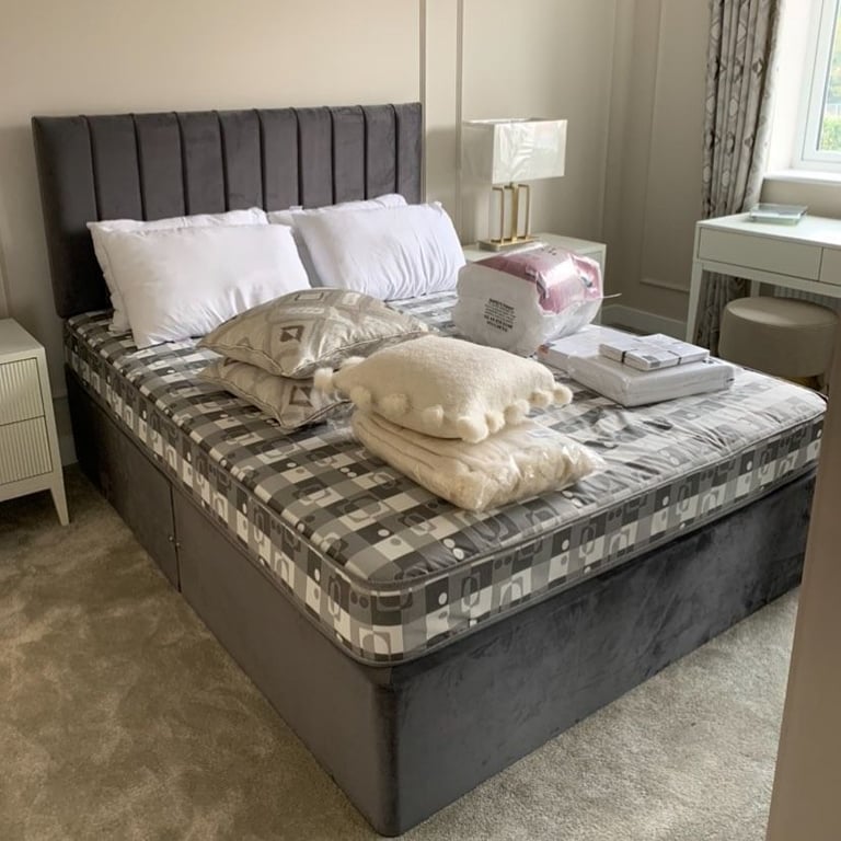  💫 Double Divan Bed 4FT6 – Luxury Mattress & Storage | Today Delivery **