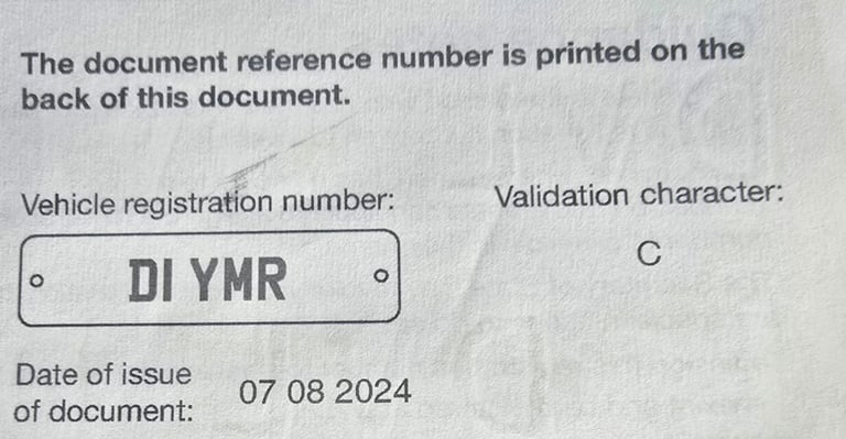 Private number plate 