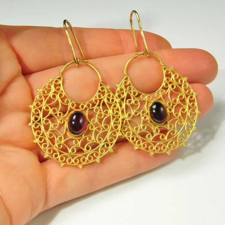 Byzantine Earrings 22K Gold Byzantine Jewelry 6th C AD Medieval Pre Georgian