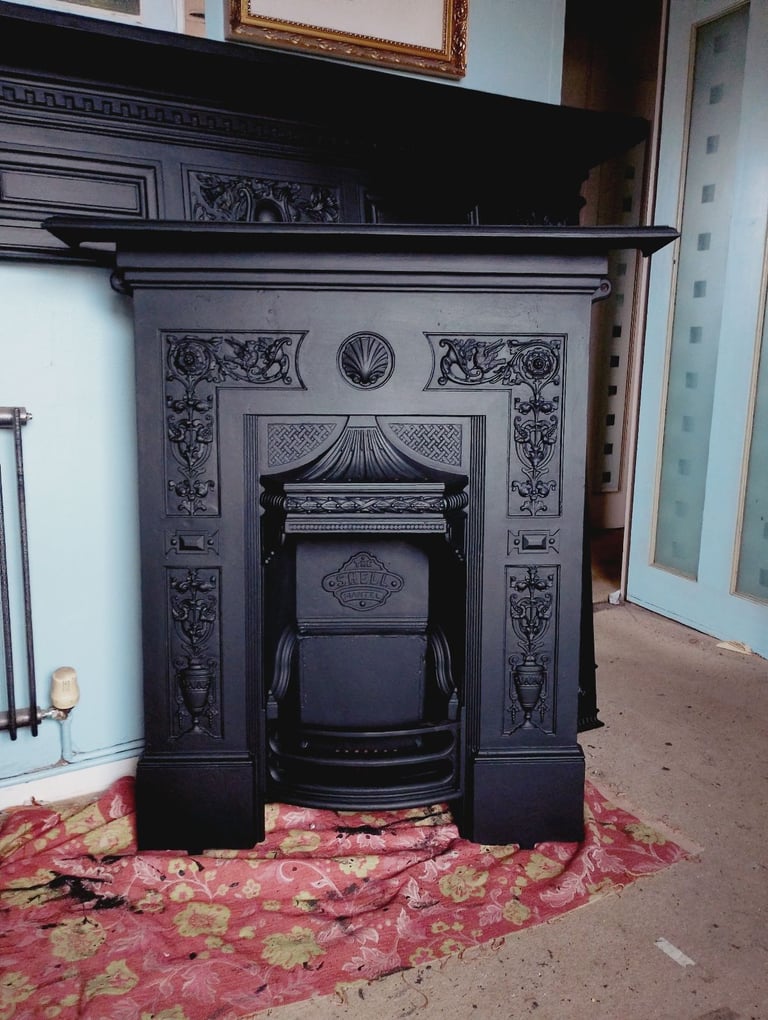 1893 year cast iron fireplace