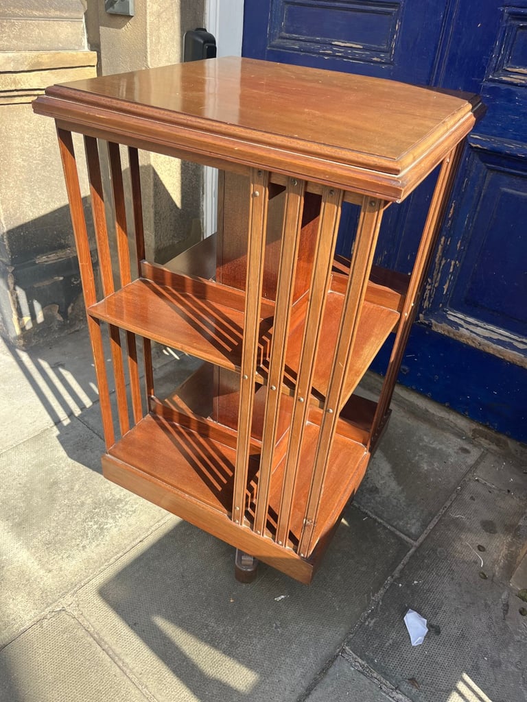 image for Antique Inlaid Mahogany Revolving Bookcase