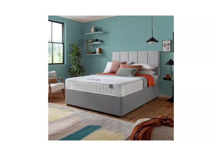 Divan 5ft King Size Bed Base with Mattress & Headboard – 20% OFF – COD – Fast Delivery