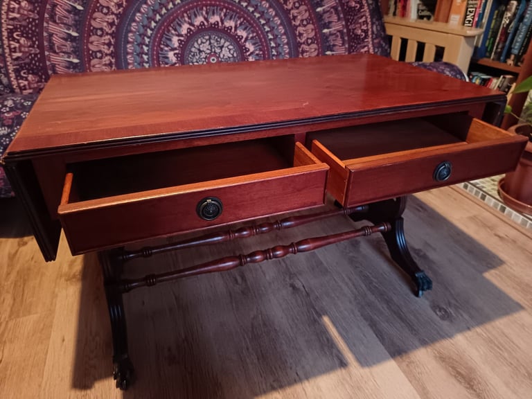 Vintage Drop Leaf Coffee Table with Drawers