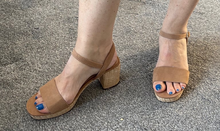 Beige suede effect sandals